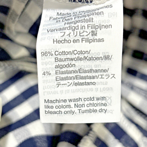 J Crew Martie Pants Sz 10 Navy Blue Black White Check Side Zip Pockets High Rise - Picture 6 of 6